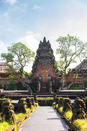 view of Pura Taman Saraswati Temple, front view, Ubud, Bali, Indonesiaのeditorial素材