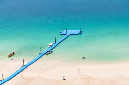 Tropical white sand beach and sea at Tawaen Beach on larn island, Pattaya City, Chonburi, Thailandの写真素材
