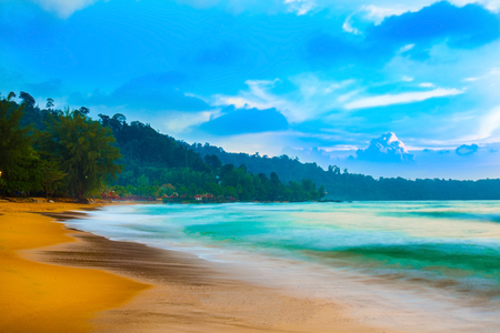 sunset and beach. Beautiful sunset above the seaの写真素材