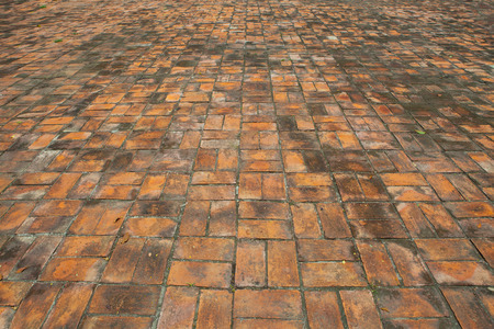 red brick floor walkwayの写真素材