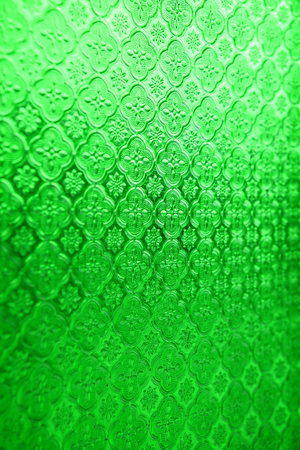green mirror, window glass Thai style background textureの写真素材
