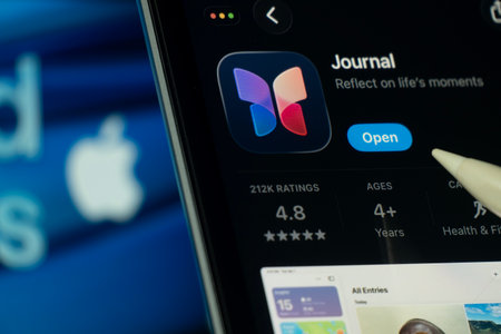 Dhaka, Bangladesh- 24 Oct 2025: A iPad screen displaying the Apple Journal app on App store.のeditorial素材