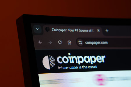 Dhaka, Bangladesh- 02 June 2025: Close-up of a computer screen displaying the Coinpaper web interface in dark modeのeditorial素材