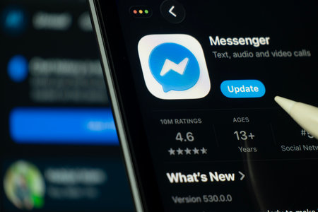 Dhaka, Bangladesh- 24 Oct 2025: A iPad screen displaying the Messenger app on App store.のeditorial素材