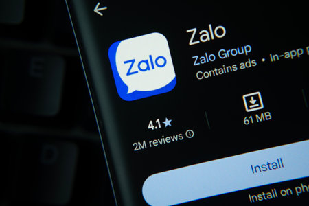 Dhaka, Bangladesh- 27 July 2025: Zalo app from Google Playstore is displayed on a smartphone screen.