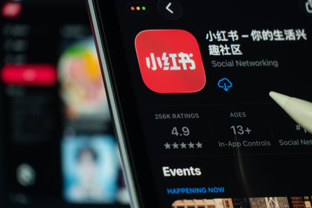 Dhaka, Bangladesh- 24 Oct 2025: A iPad screen displaying the rednote app on App store.のeditorial素材