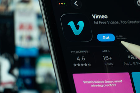 Dhaka, Bangladesh- 24 Oct 2025: A iPad screen displaying the Vimeo app on App store.のeditorial素材