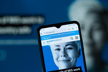 Dhaka, Bangladesh - April 29, 2026: Close-up of mi5's homepage on a smartphone.