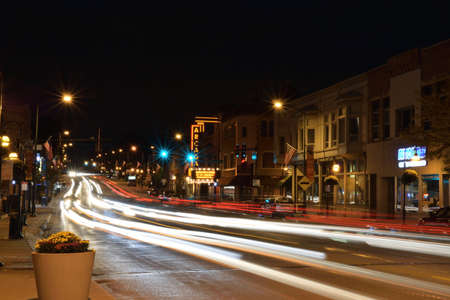 Passing Cars in the street during the nightのeditorial素材