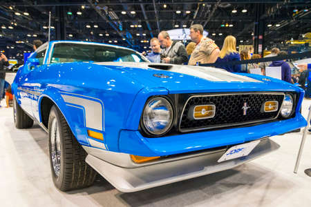 Chicago, IL, United States - February 18, 2017 - Chicago Auto Show: Ford Mustang Mach 1 on display...