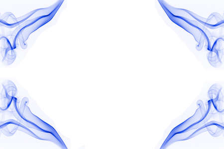 Blue frame composed of smoke shots.の写真素材