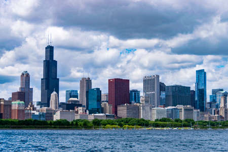 Chicago, IL, United States: June 18, 2017 - Shot of Chicago's Skyline taken during daytime.のeditorial素材