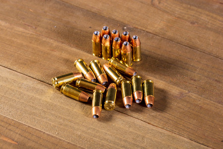 9 milimeter ammunition laying on the table