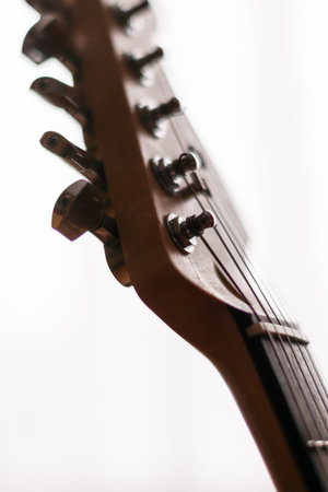 Fine art shot of an electric guitar on a very bright background.の写真素材