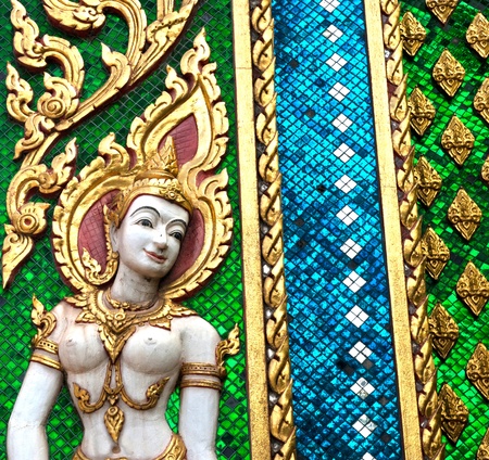 Thai angel sculpture on the temple.