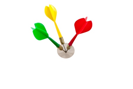 Several darts hit the target. The image for business idea.の写真素材