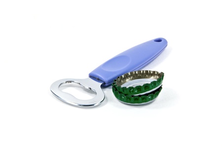 Bottle opener and cap from beer bottles.の写真素材