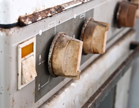 Grunge gas cooker control panel.の写真素材