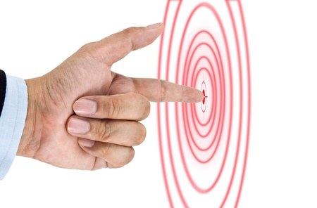 Finger pointing to the target, This image idea for successful concept.の写真素材