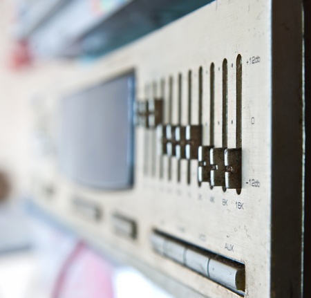Old audio mixer control panel