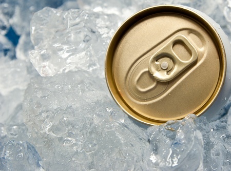 Beer can in ice