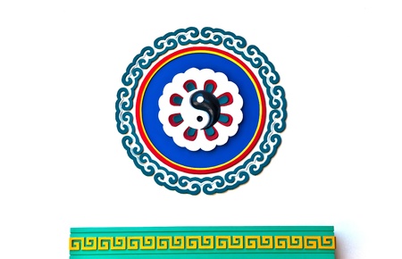 Yin-Yang sign in the chinese templeの写真素材