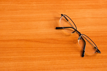 Glasses on the wooden background の写真素材
