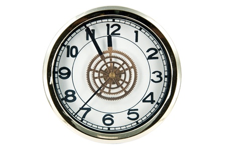 Clock isolated on white with clipping path の写真素材