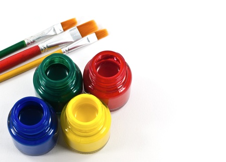 Paint color with artist brush 