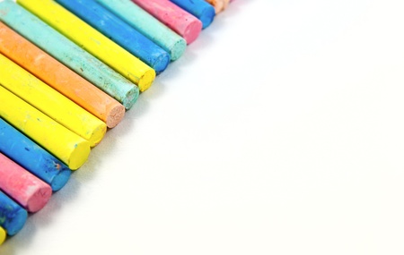 Color chalks with copy spaceの写真素材