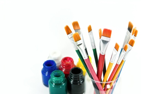 Artist paint brushesの写真素材