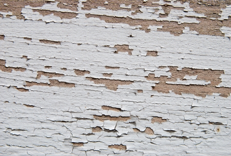 Peeling paint on old wood background の写真素材