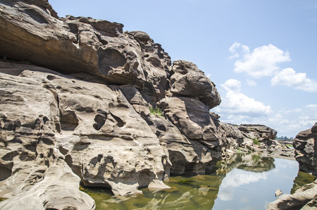 Sam Pan Boak, is known as the Grand Canyon of Thailand and has the biggest rock reef in the Mae Khong River, Ubon Ratchathani, Thailand.の写真素材