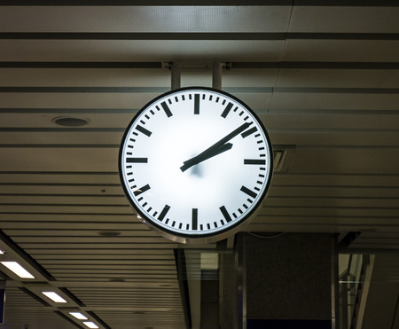 Clock in railway stationの写真素材