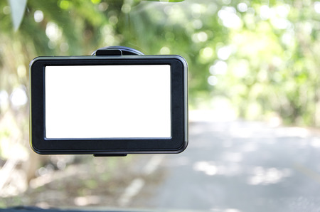 Car navigation with white screenの写真素材