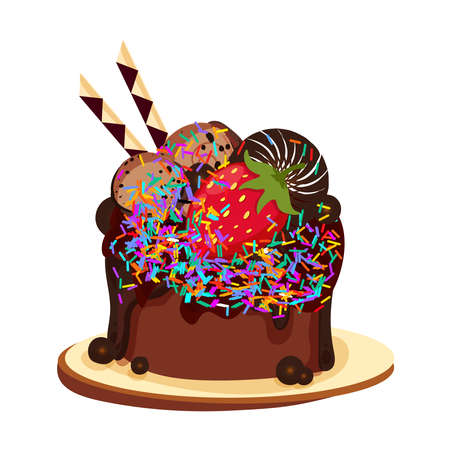 A variety of cakes, including chocolate cake, strawberry cake, fruit cake, berry cake, appetizing,...