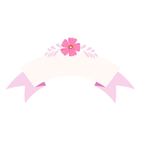 cute flower with ribbon isolated icon vector illustration design vector illustration designのイラスト素材