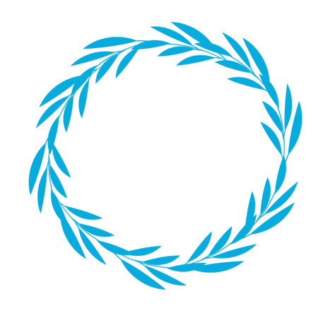 Laurel wreath. Round frame with leaves. Vector illustration.のイラスト素材