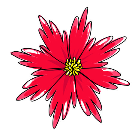 Red flower on a white background. Vector illustration for your design.のイラスト素材