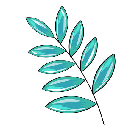 branch with leafs plant icon vector illustration design vector illustration designのイラスト素材