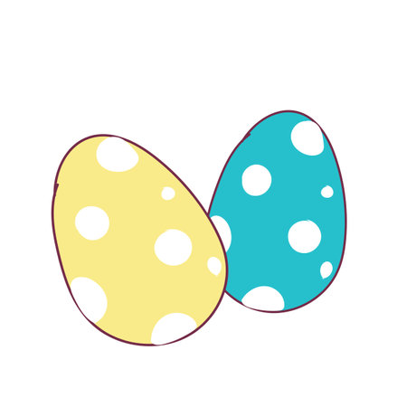 Easter eggs flat style vector illustration on white background. Happy Easter.のイラスト素材