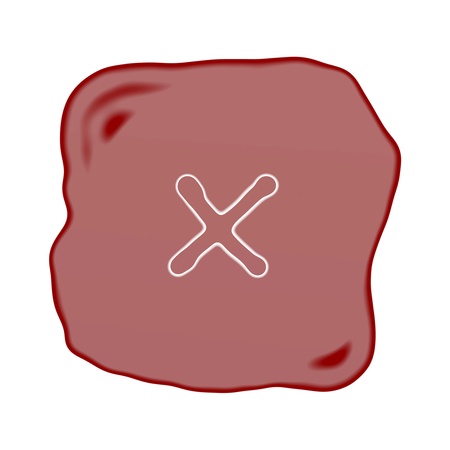 Mathematical Symbol, A Reddish Brown of Rock Art with White of Cross Sign or X Mark Isolated on White Background
の写真素材