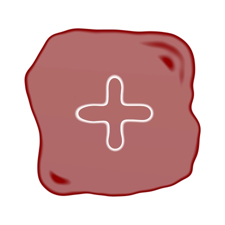 Mathematical Symbol, A Reddish Brown of Rock Art with White of Plus Sign Isolated on White Background
の写真素材