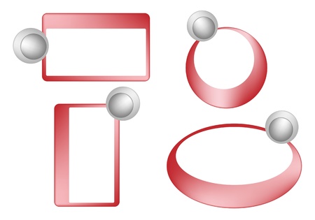 An Illustration Collection of Red Labels in with Copy Space for Add Content or Picture on White Backgroundのイラスト素材