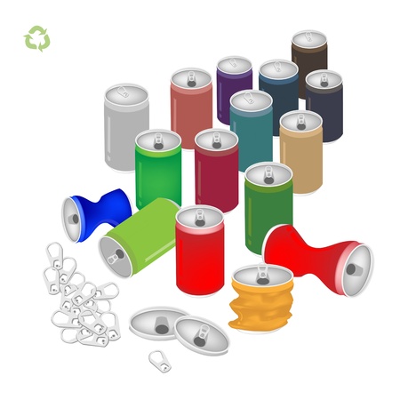 Soda Cans with Recycle Symbol for Save The Worldのイラスト素材