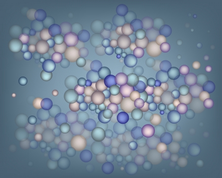 Elegant Template of Colorful Soap Bubbles on Abstract Grey Background with Copy Space for Text Decorated のイラスト素材