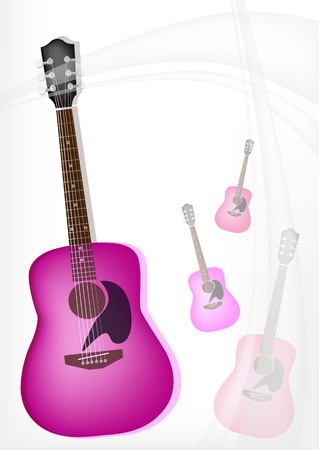 Music Instrument, An Illustration of Beautiful Guitar on Modern Elegance Background with Copy Space for Text Decorated のイラスト素材