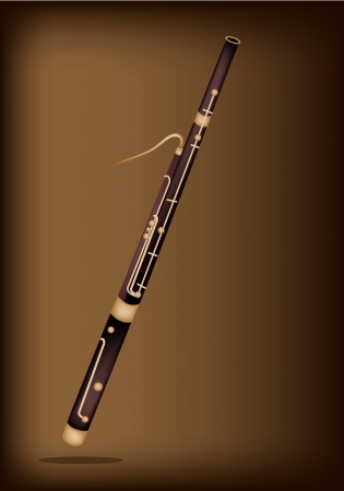 Classical Bassoon on Beautiful Dark Brown Backgroundのイラスト素材