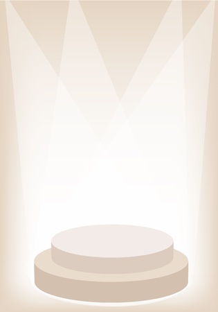 Illustration of Retro Stage with A Projector on Brown Backgroundのイラスト素材