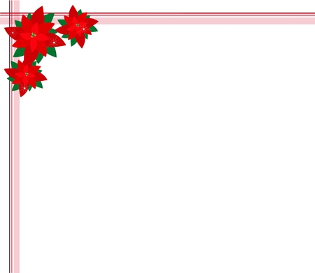 Beautiful Christmas Flowers or Red Poinsettia Plants Decorated on Christmas Corner with Copy Space for Text Decorated.
のイラスト素材